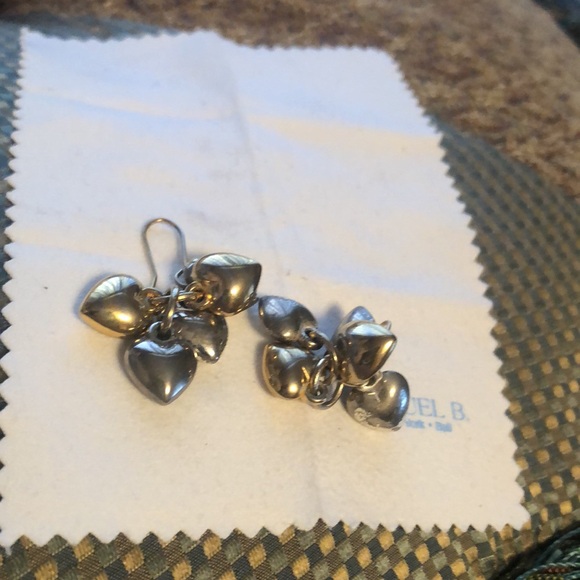 Silvertone Heart Earrings - Picture 6 of 7